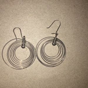 Sterling silver circle earrings kinetic mobile 925